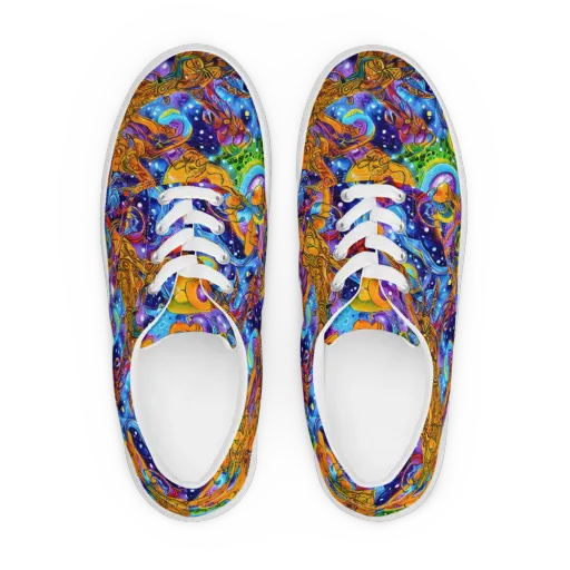 Ornamental Orbit on a Men's Lace-Up Canvas Shoes