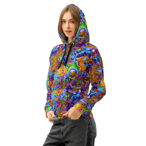 Ornamental Orbit on a Cotton Hoodie