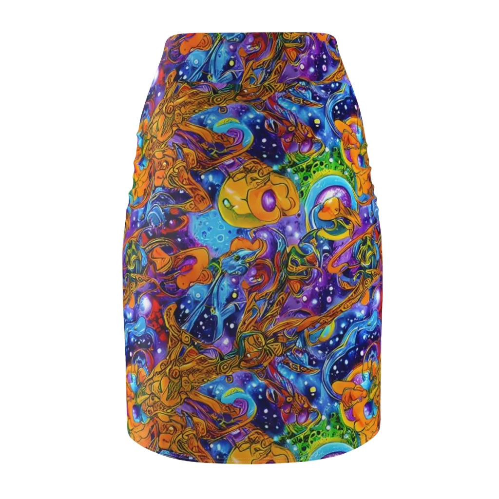 Ornamental Orbit on Pencil Skirt — Back