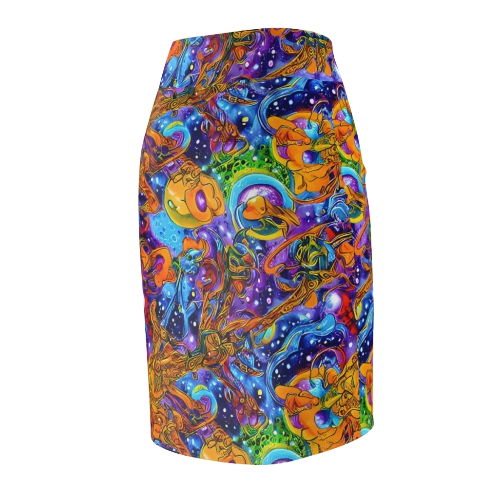 Ornamental Orbit on Pencil Skirt — Back Side