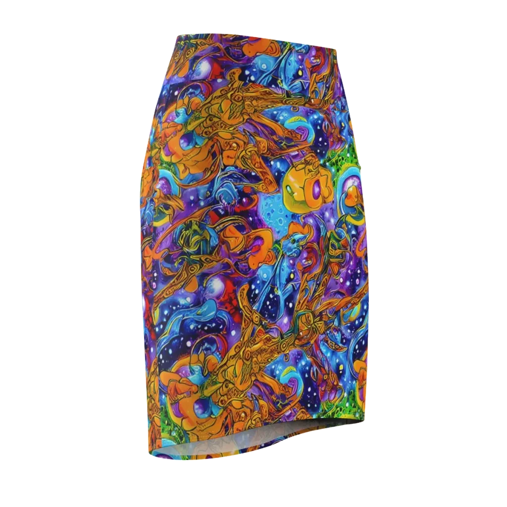Ornamental Orbit on Pencil Skirt — Front Side