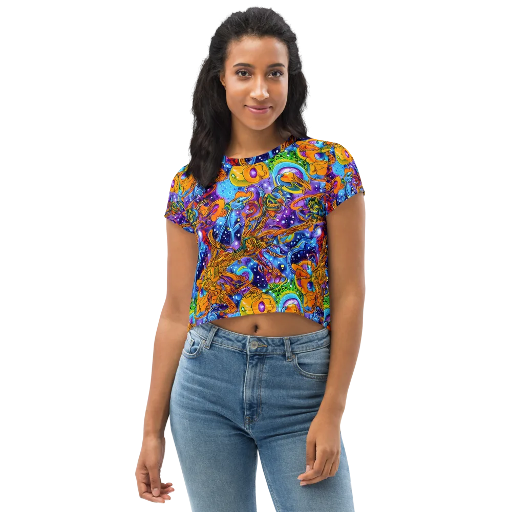 Ornamental Orbit on Crop Tee — Front
