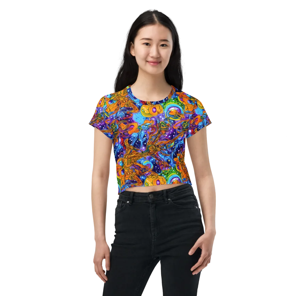 Ornamental Orbit on Crop Tee — Front