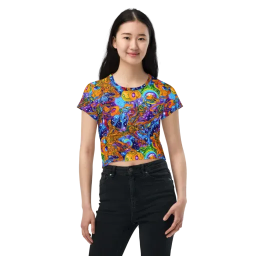 Ornamental Orbit on a Crop Tee