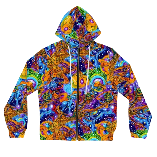 Ornamental Orbit on a Women's Full-Zip Hoodie