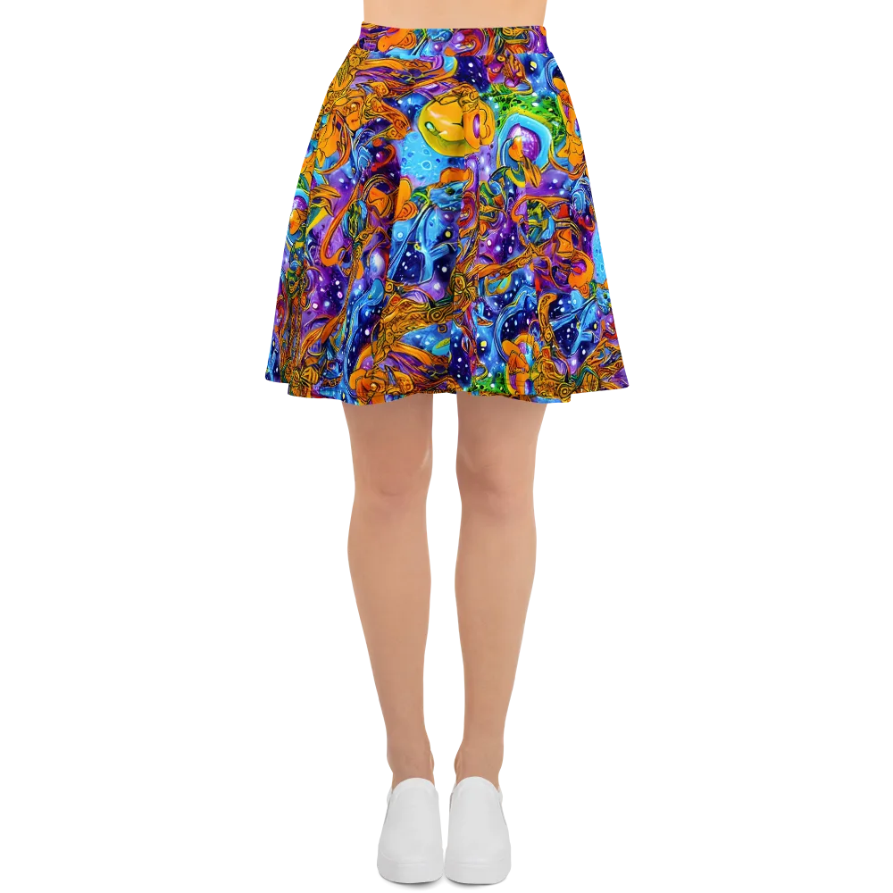 Ornamental Orbit on Skater Skirt — Front