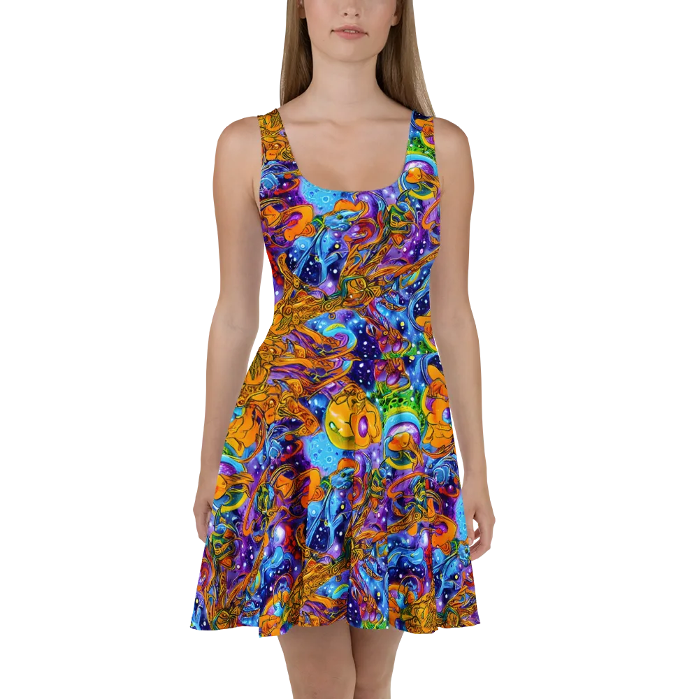 Ornamental Orbit on Skater Dress — Front