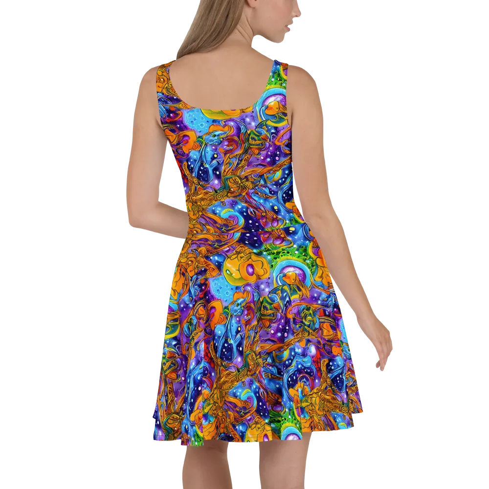 Ornamental Orbit on Skater Dress — Back