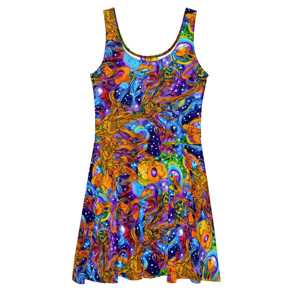 Ornamental Orbit on Skater Dress — Front