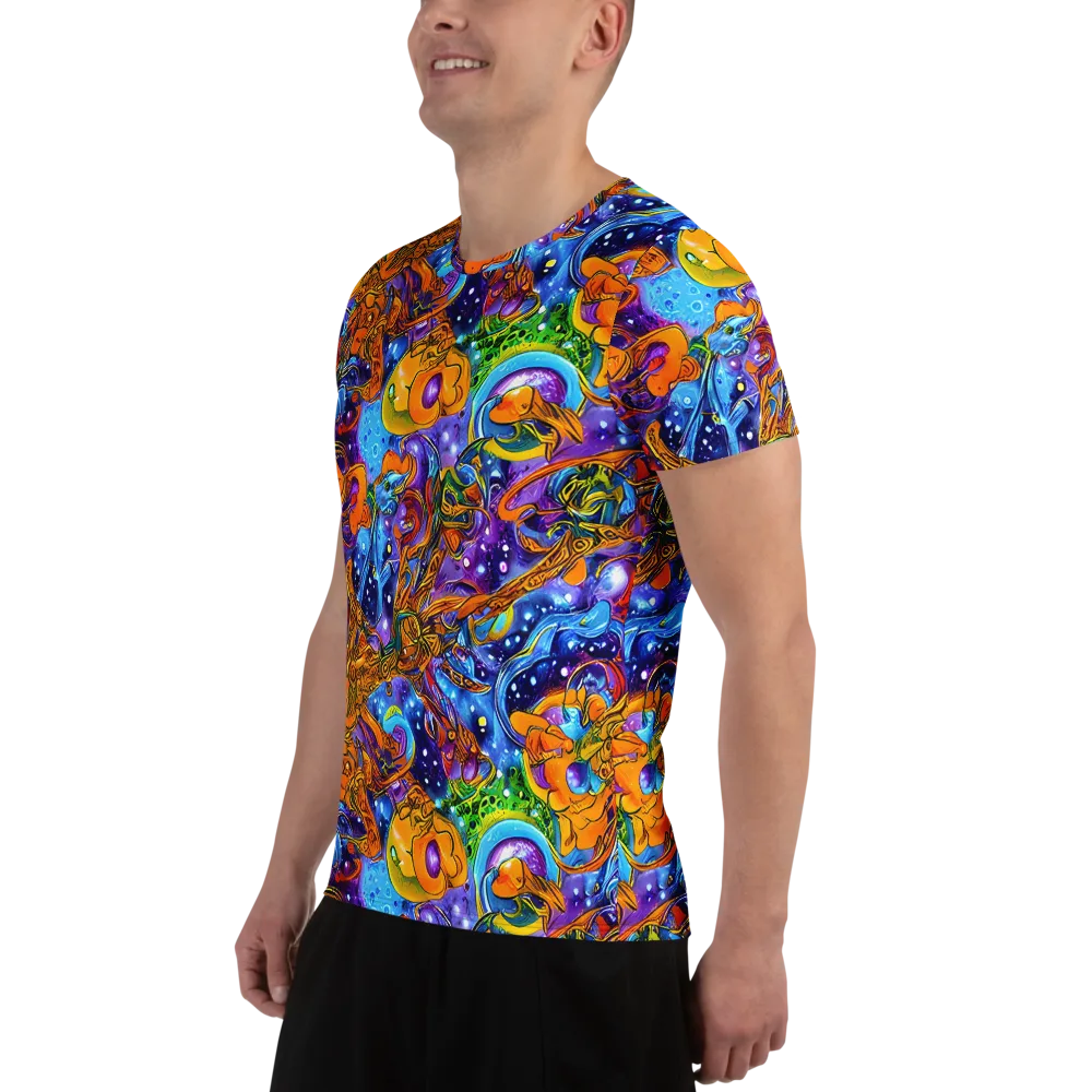 Ornamental Orbit on Men's Athletic T-Shirt — Left