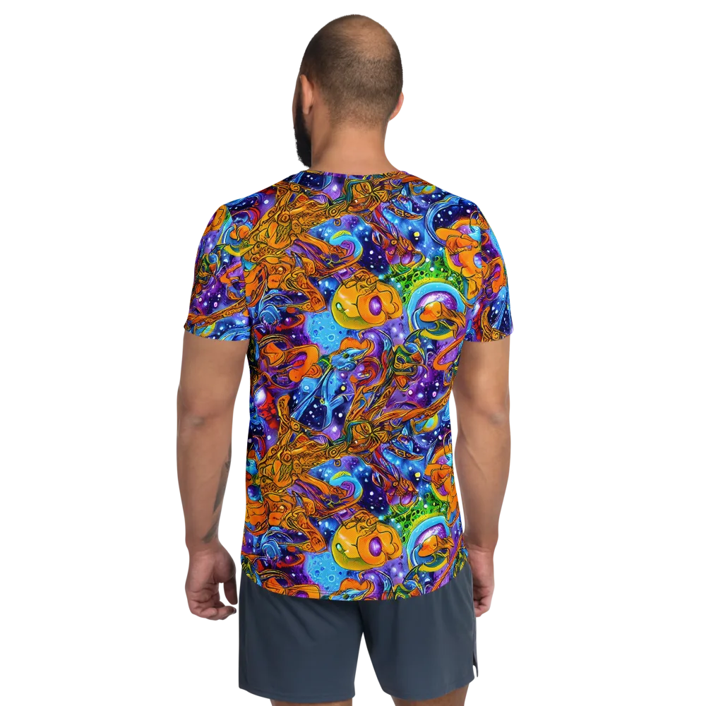 Ornamental Orbit on Men's Athletic T-Shirt — Back