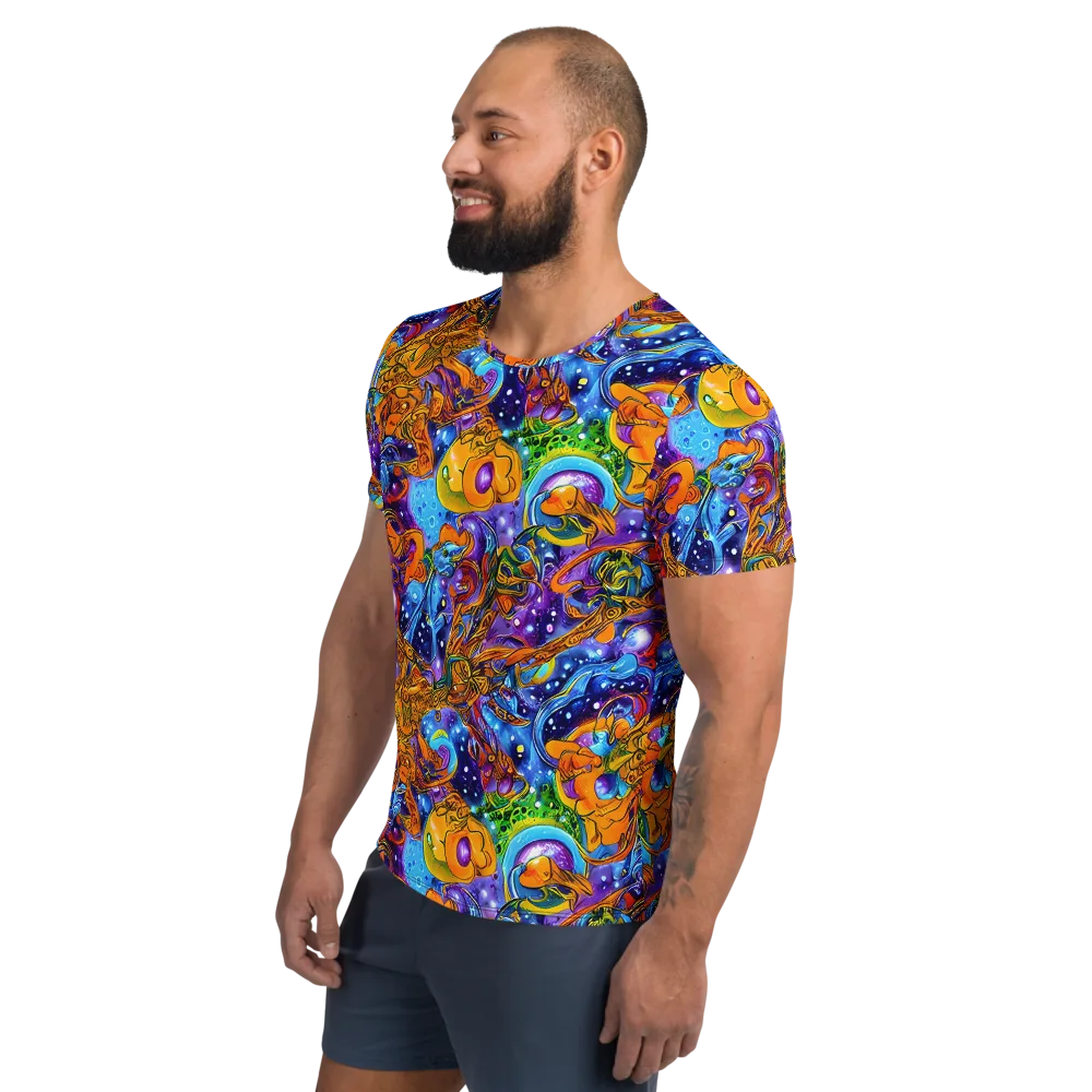 Ornamental Orbit on Men's Athletic T-Shirt — Left