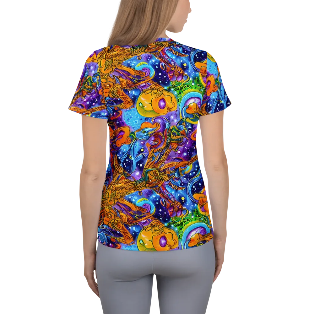 Ornamental Orbit on Women's Athletic T-Shirt — Back