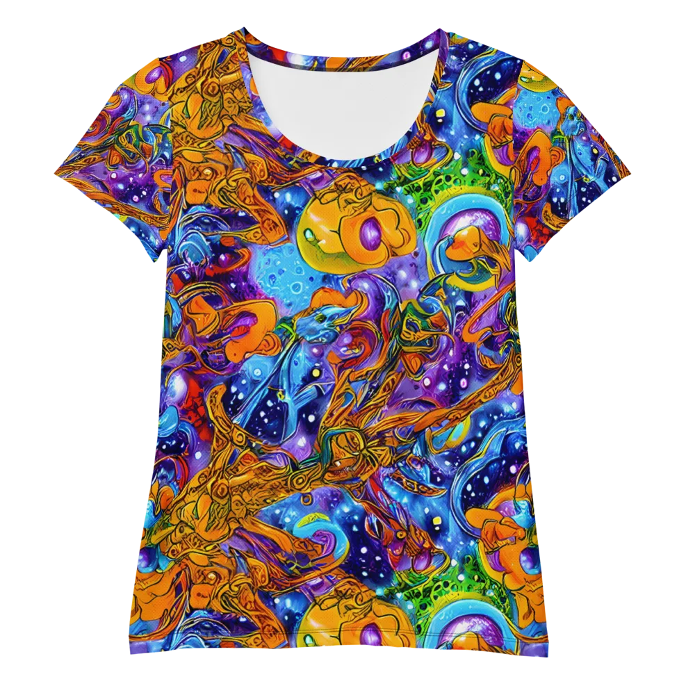 Ornamental Orbit on Women's Athletic T-Shirt — Front