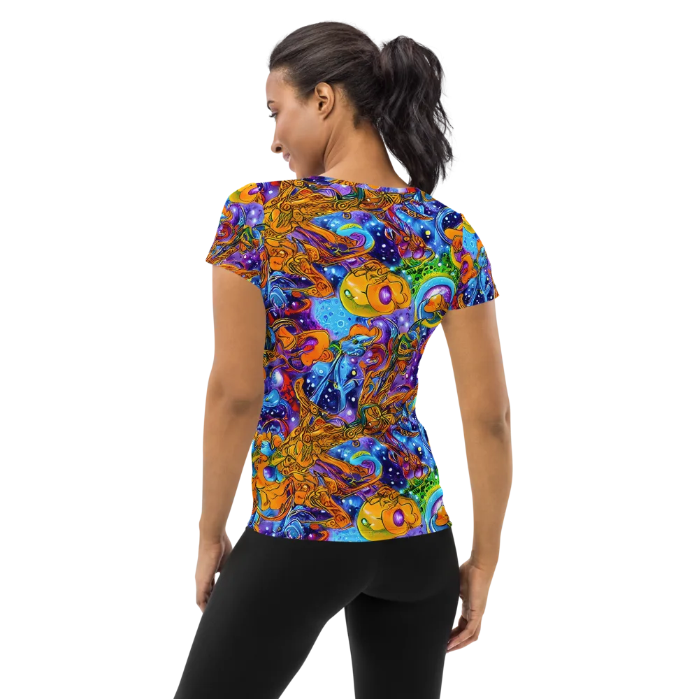Ornamental Orbit on Women's Athletic T-Shirt — Back