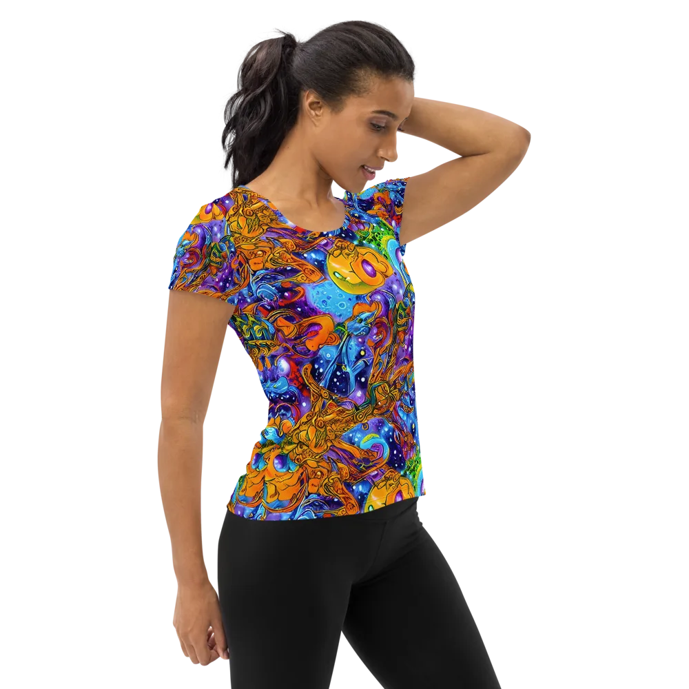 Ornamental Orbit on Women's Athletic T-Shirt — Right