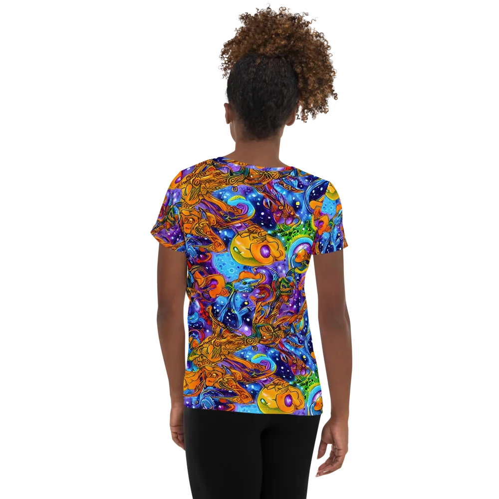 Ornamental Orbit on Women's Athletic T-Shirt — Back