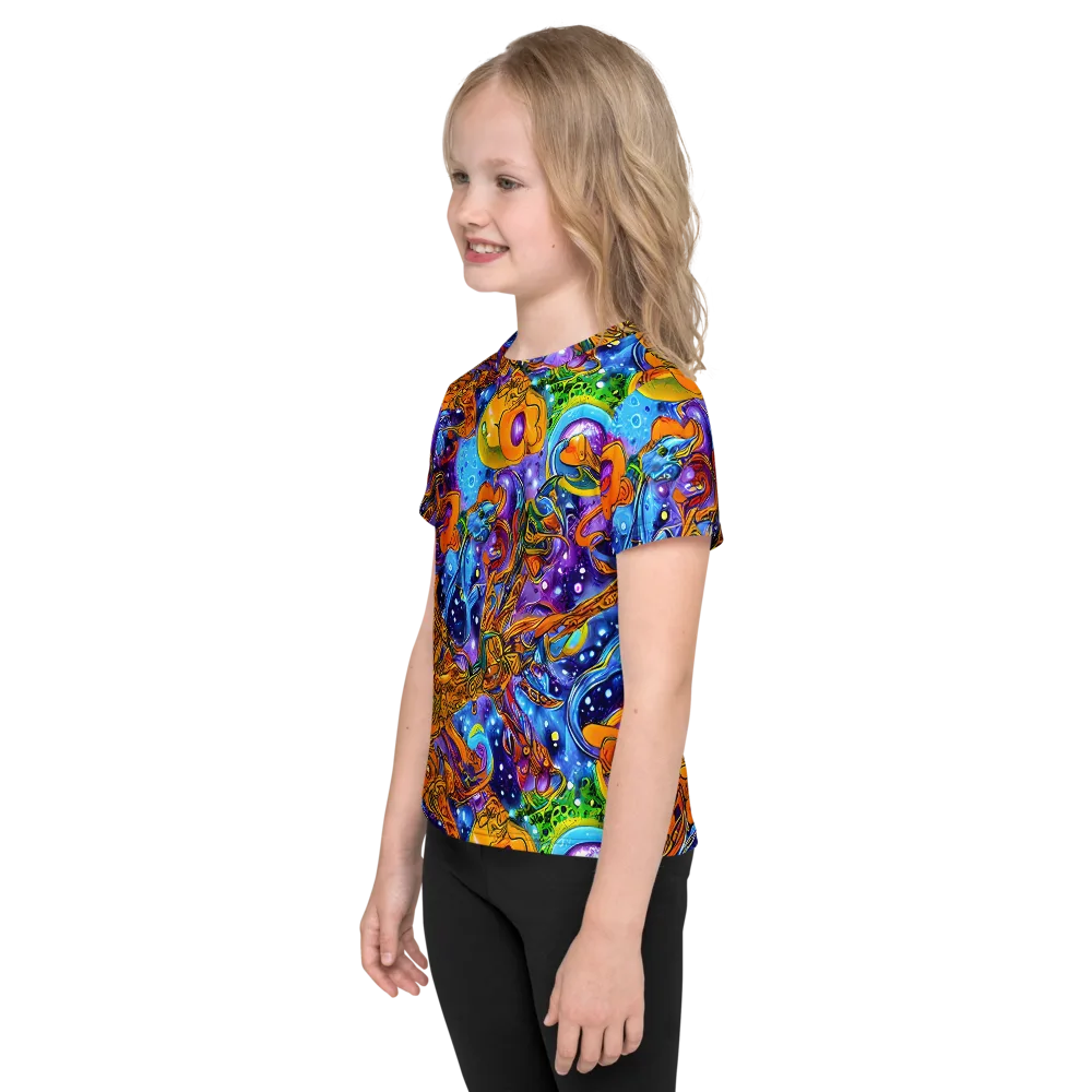 Ornamental Orbit on Kids Crew Neck T-Shirt — Left