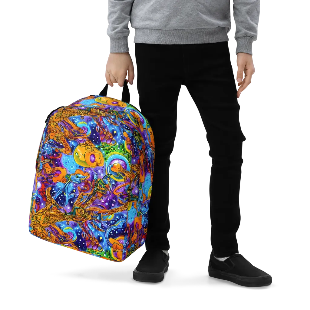 Ornamental Orbit on Minimalist Backpack — Zoomed-in
