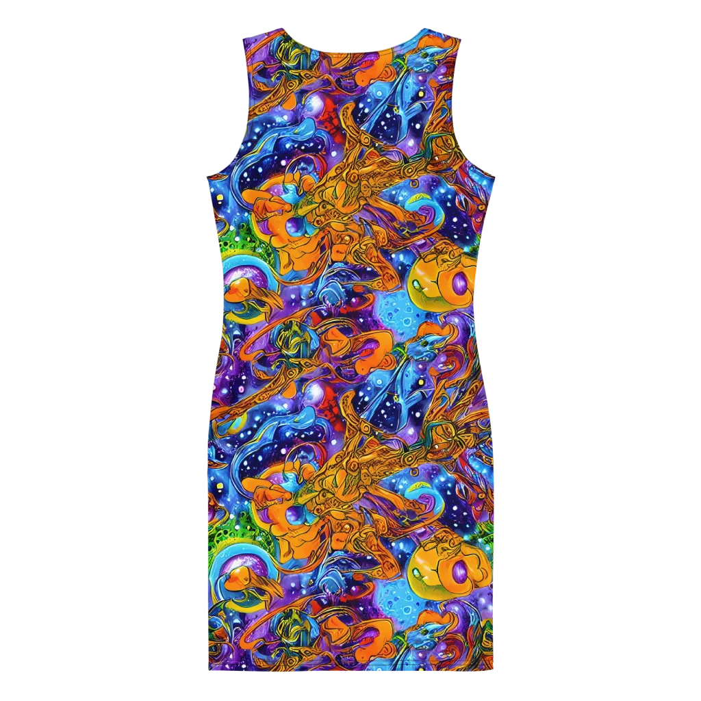 Ornamental Orbit on Bodycon Dress — Back