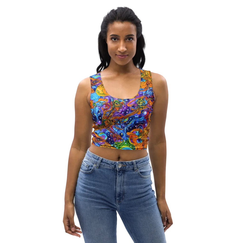 Ornamental Orbit on Crop Top — Front