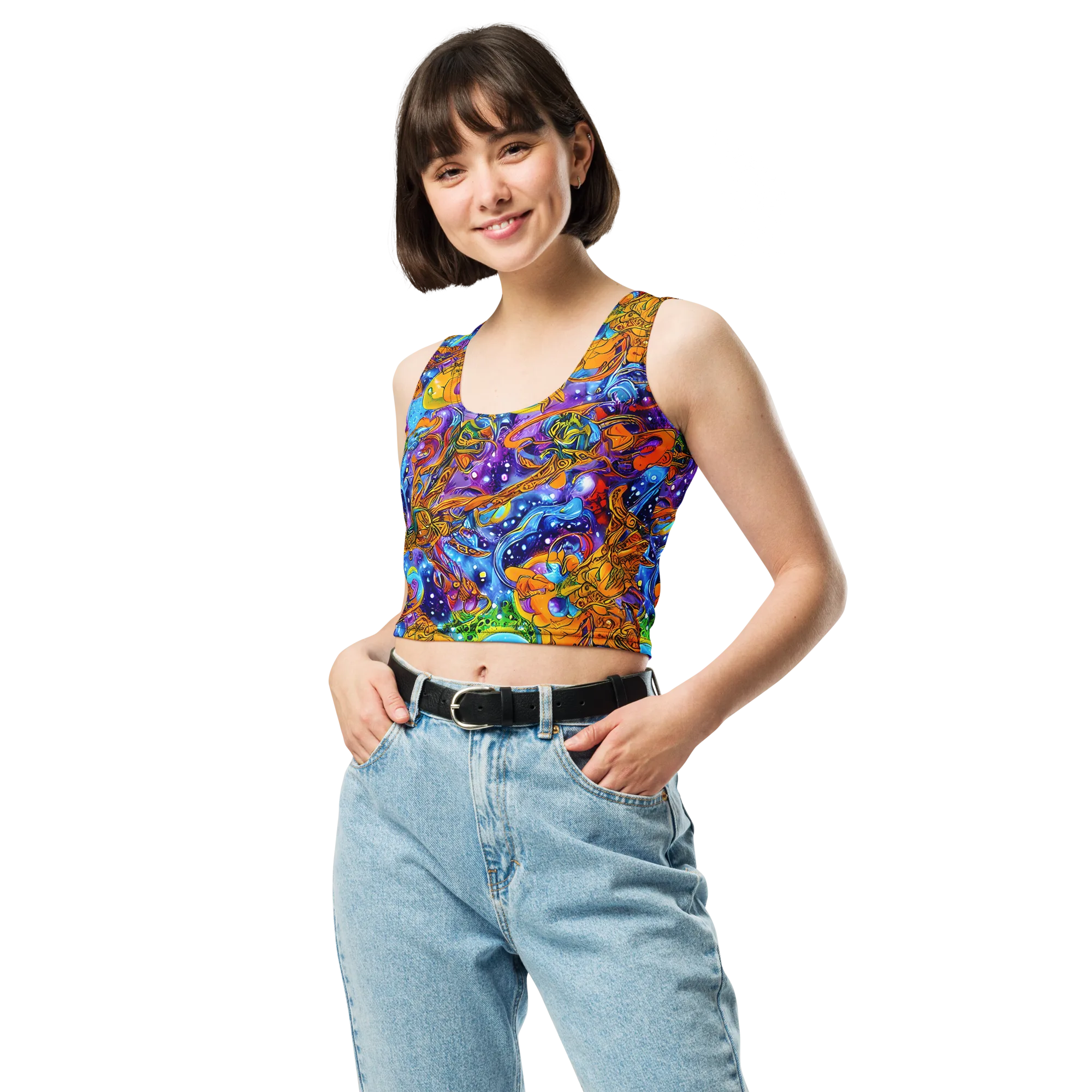 Ornamental Orbit on Crop Top — Front