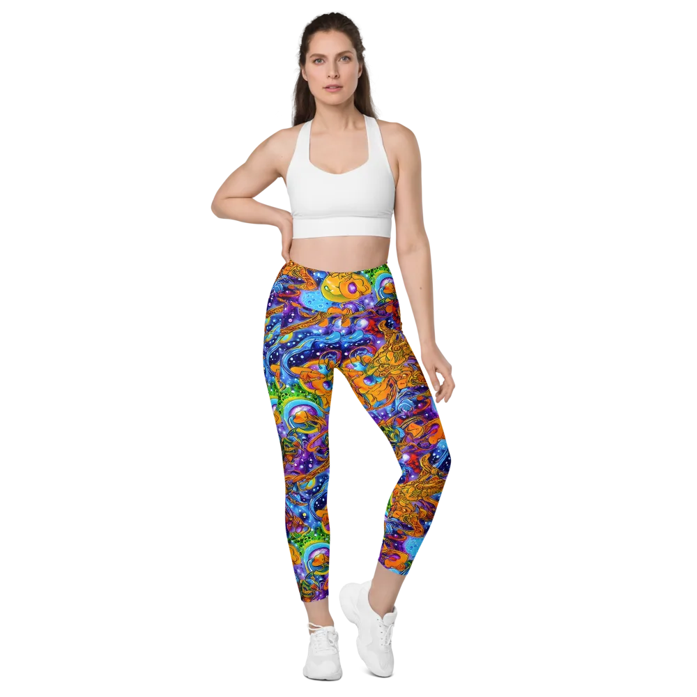 Ornamental Orbit on Leggings with Pockets — Front
