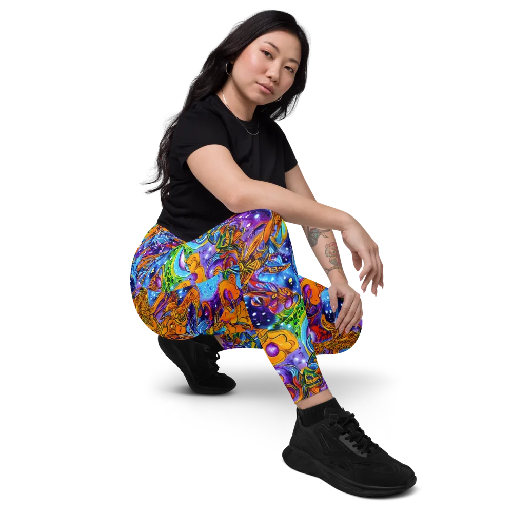 Ornamental Orbit on Leggings with Pockets — Right Front