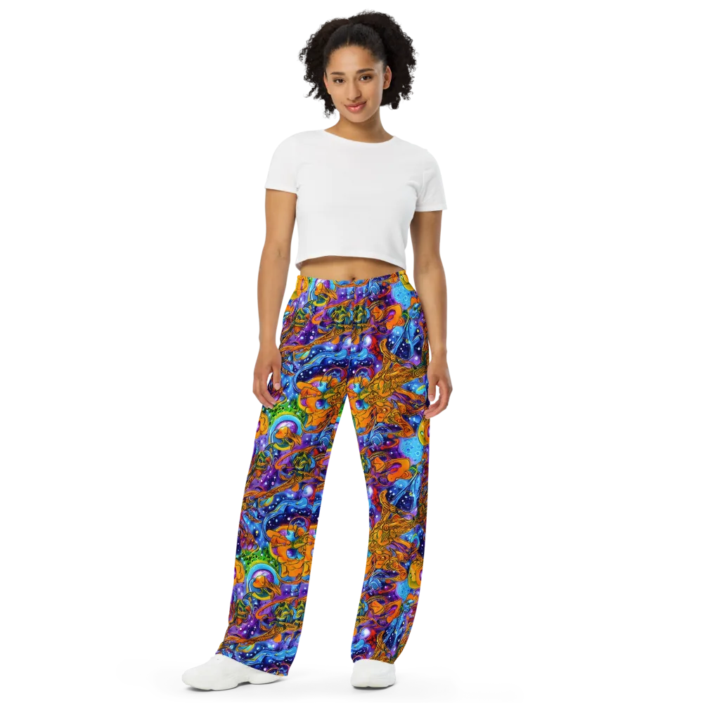 Ornamental Orbit on Wide-Leg Pants — Front