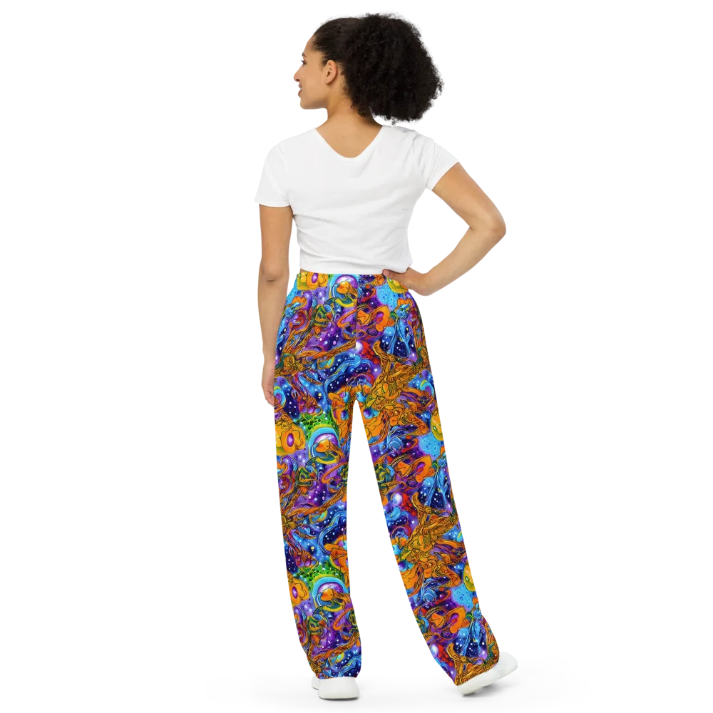 Ornamental Orbit on Wide-Leg Pants — Back