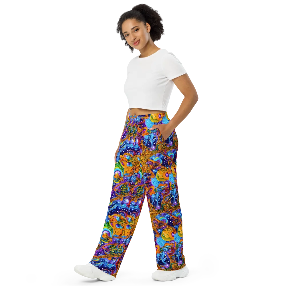 Ornamental Orbit on Wide-Leg Pants — Left Front