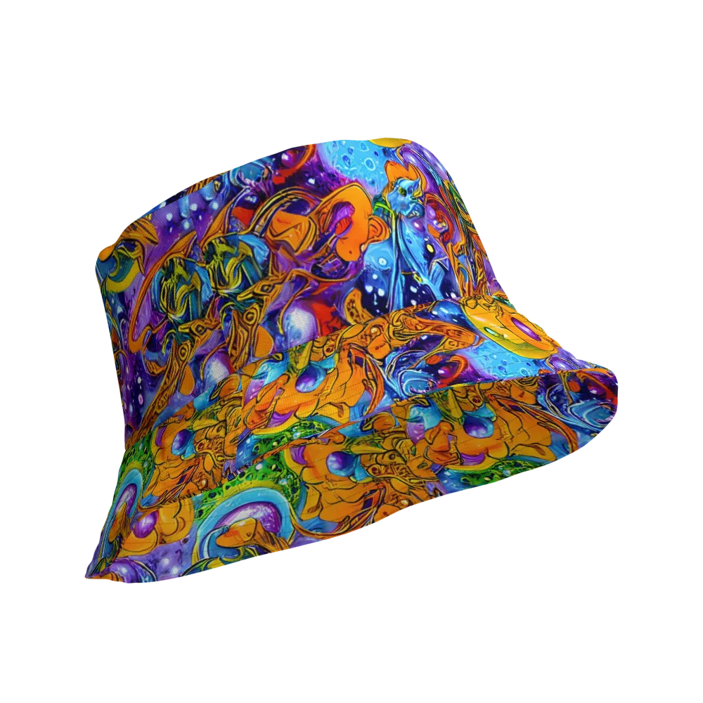 Ornamental Orbit on Reversible Bucket Hat — Product details Outside