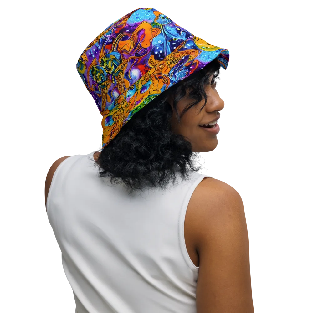 Ornamental Orbit on Reversible Bucket Hat — Right Outside