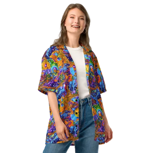 Ornamental Orbit on a Button Shirt