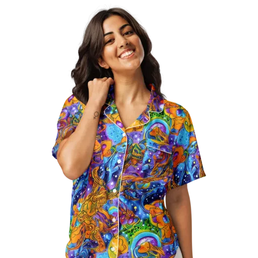 Ornamental Orbit on a Women's Short Sleeve Pajama Top