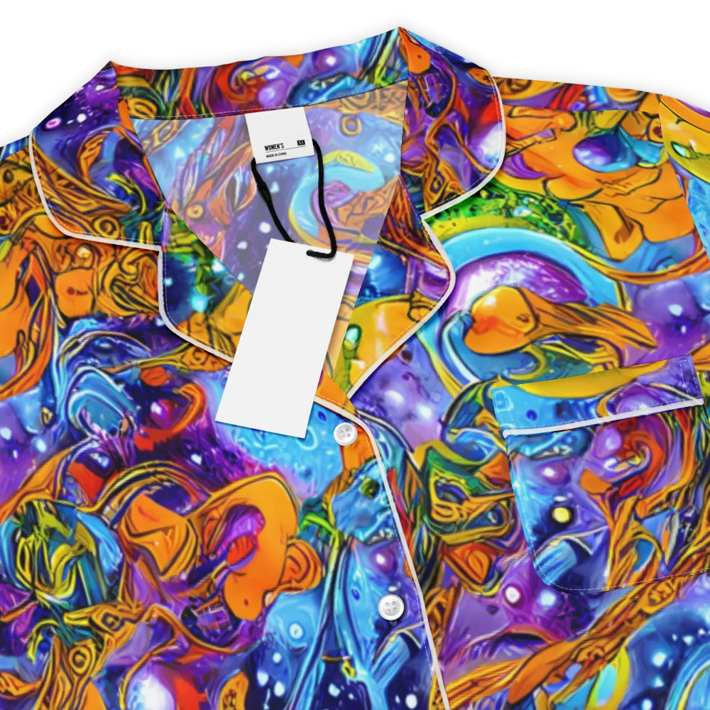 Ornamental Orbit on Women's Short Sleeve Pajama Top — Product details