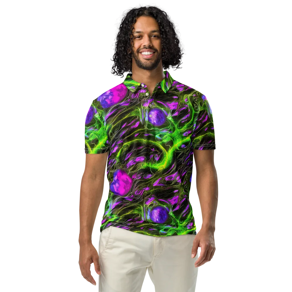 Neon Vine Reverie on Men's Slim Fit Polo Shirt — Front