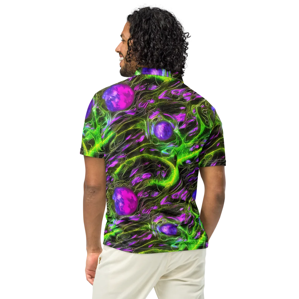 Neon Vine Reverie on Men's Slim Fit Polo Shirt — Back
