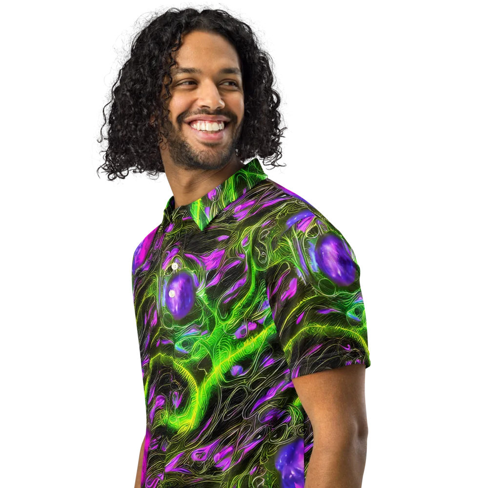 Neon Vine Reverie on Men's Slim Fit Polo Shirt — Left Front