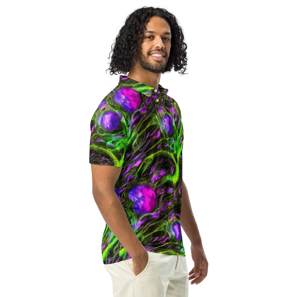 Neon Vine Reverie on Men's Slim Fit Polo Shirt — Right Front