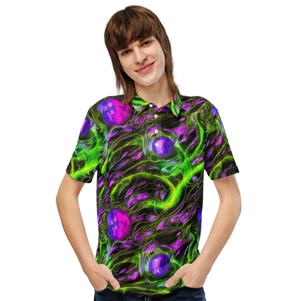 Neon Vine Reverie on Men's Slim Fit Polo Shirt — Front