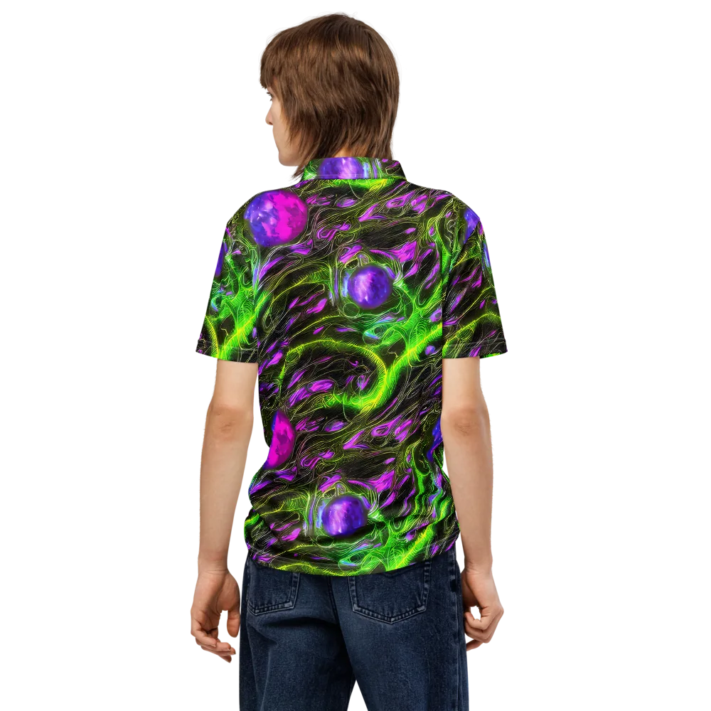 Neon Vine Reverie on Men's Slim Fit Polo Shirt — Back