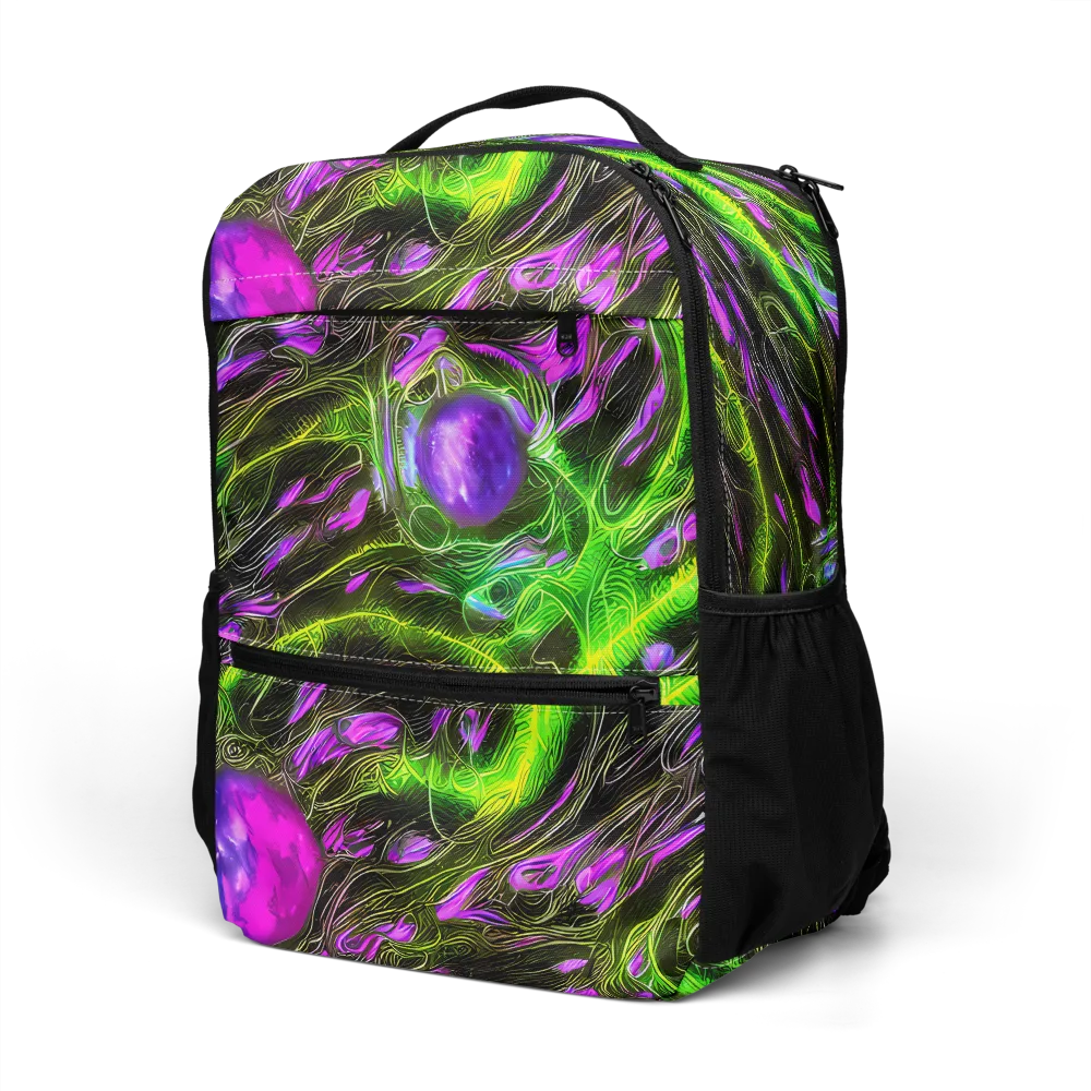 Neon Vine Reverie on Utility Backpack — Left Front