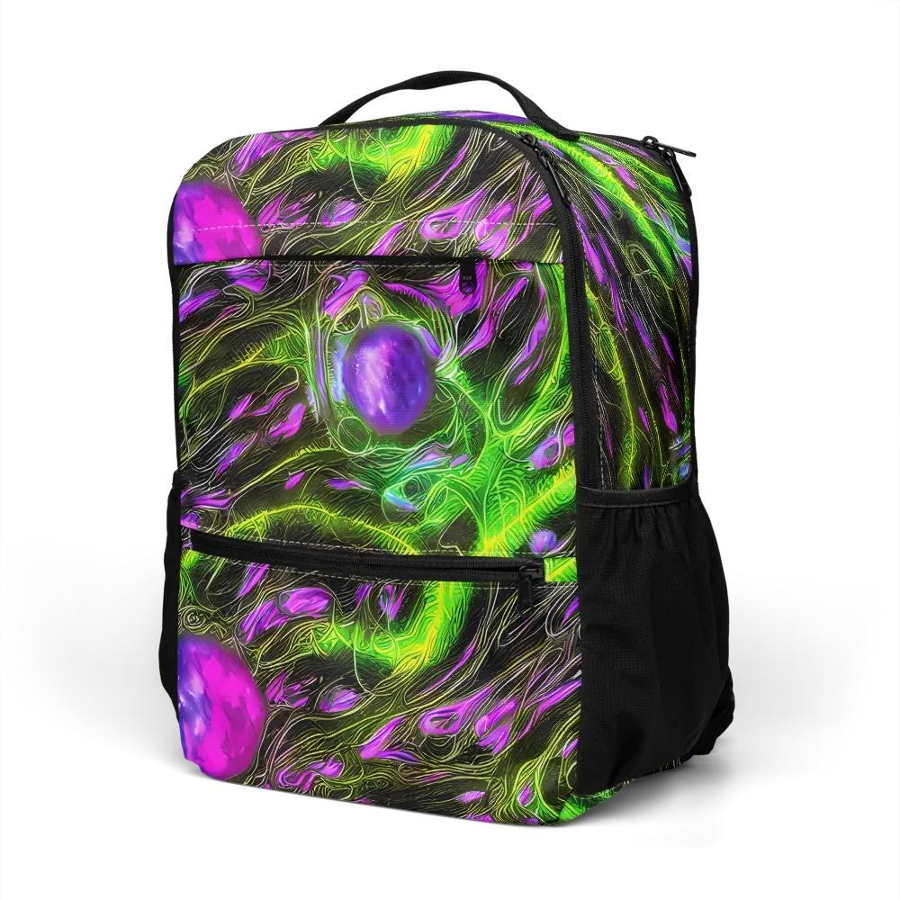 Neon Vine Reverie on Utility Backpack — Left Front
