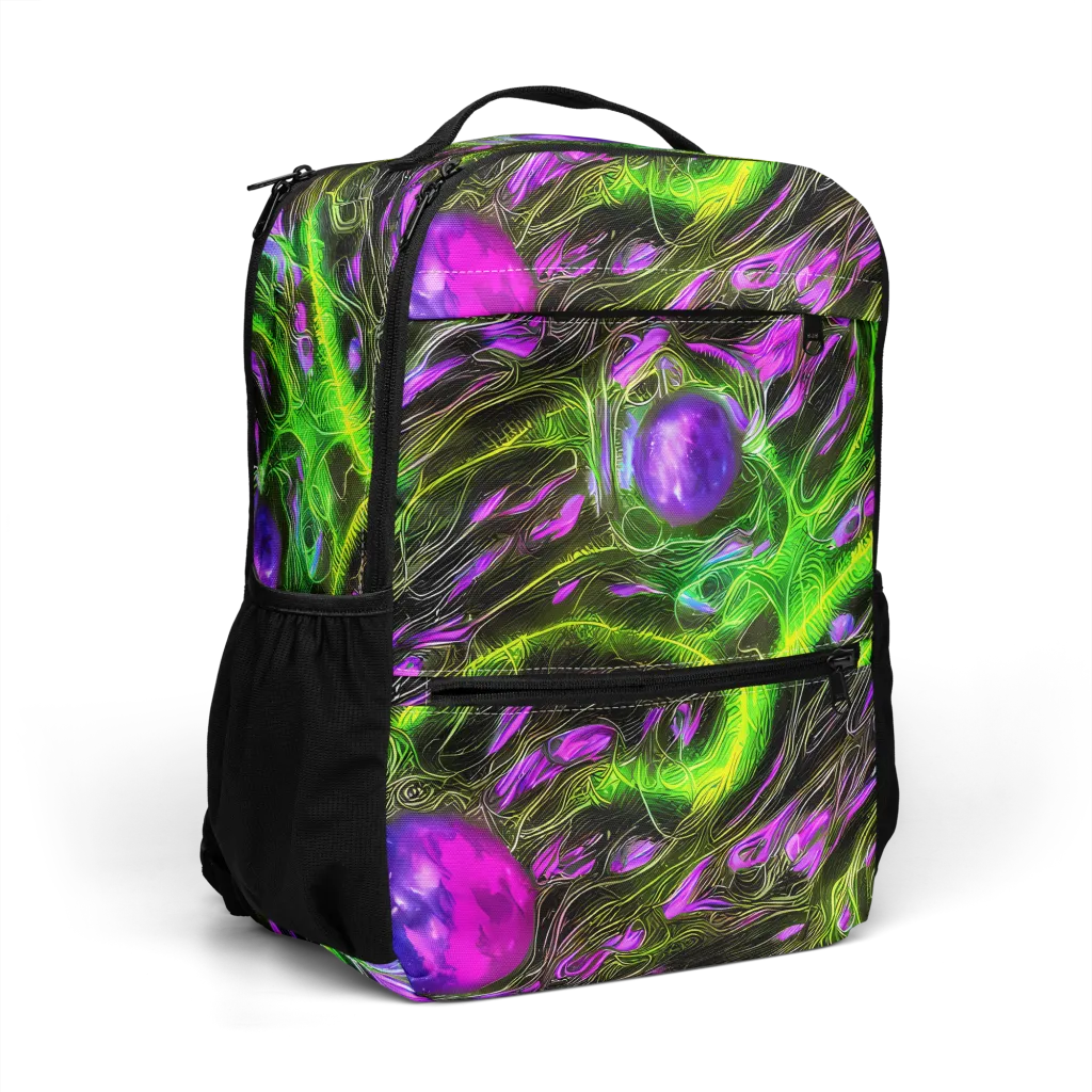 Neon Vine Reverie on Utility Backpack — Right Front
