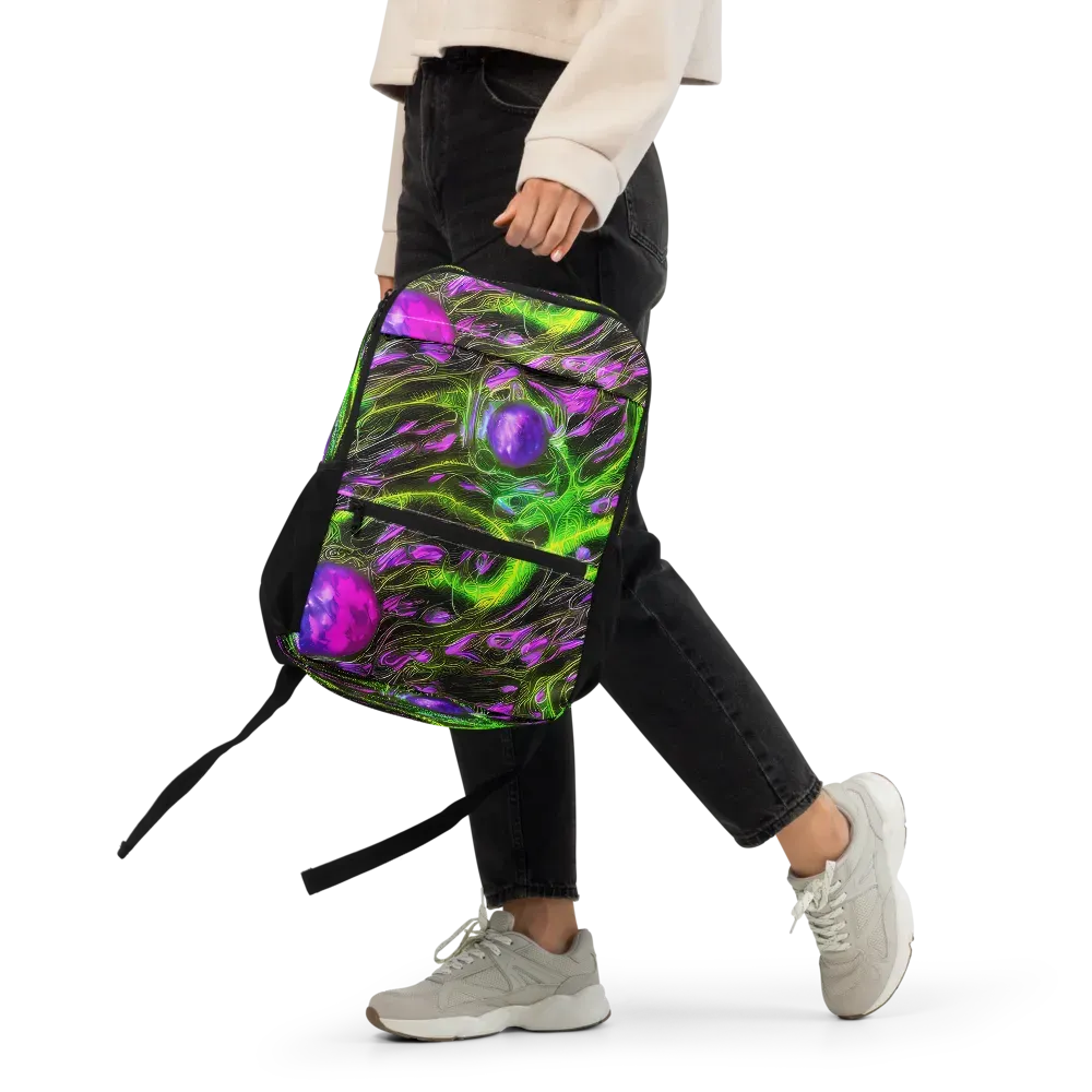 Neon Vine Reverie on Utility Backpack — Front