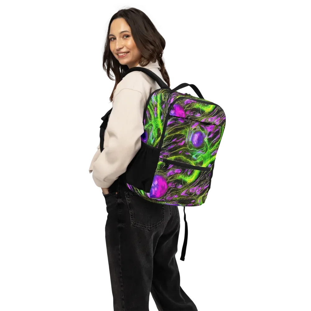 Neon Vine Reverie on Utility Backpack — Back