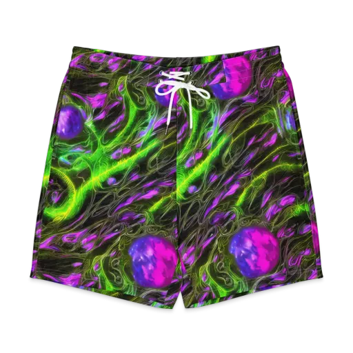 Neon Vine Reverie on a Men's Board Shorts