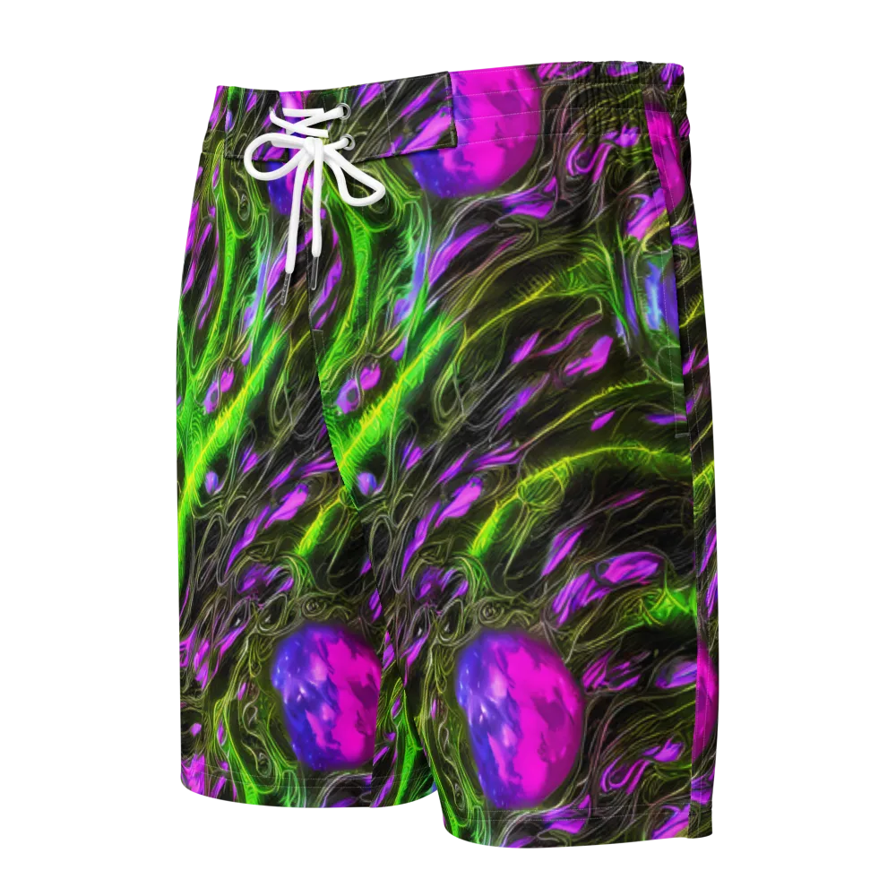 Neon Vine Reverie on Men's Board Shorts — Front