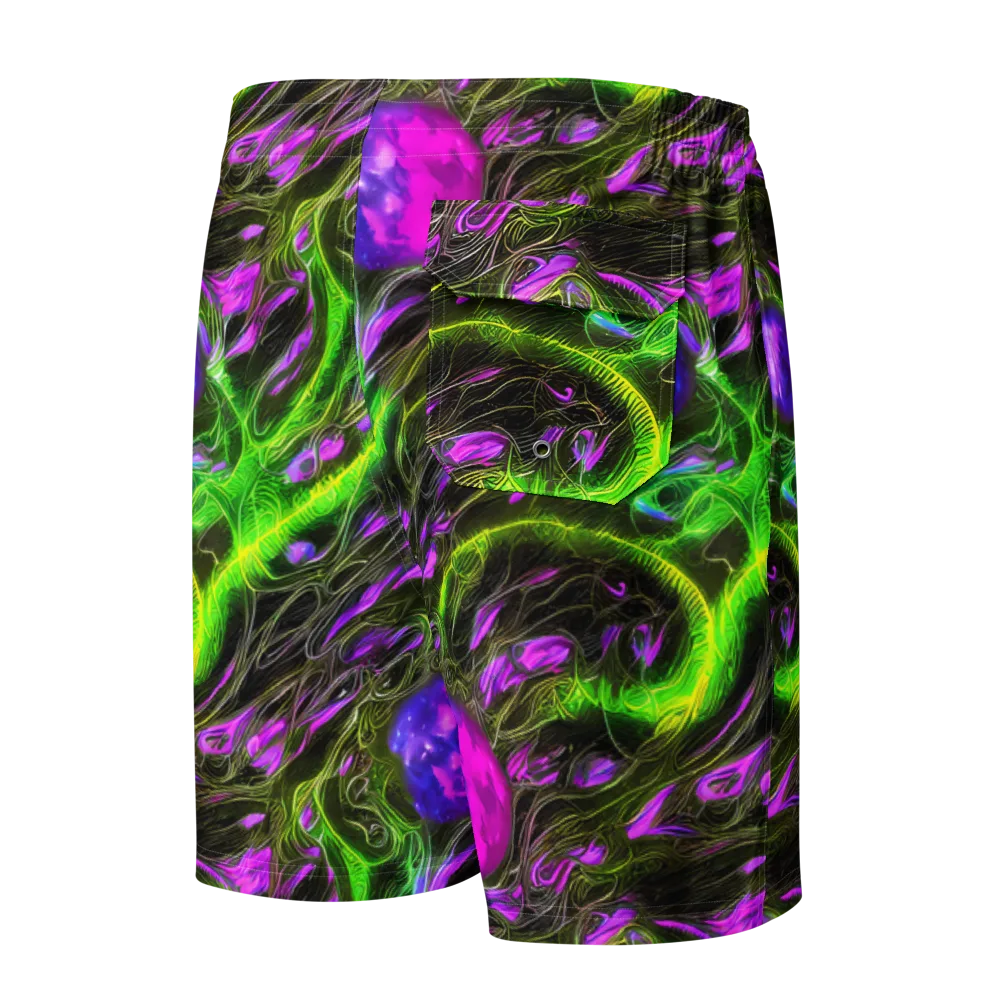 Neon Vine Reverie on Men's Board Shorts — Back